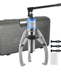 Heavy Duty Hydraulic Gear Puller Set Featuring Two Or Three Jaws Delivering Five To Twenty Ton Grip Made From Solid Forged Steel To Rip Hubs And Bearings Off Like A Bad Boy Daily in a toolbox.