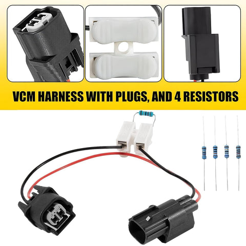 VCM Muzzler Harness Disable Kit For Honda Pilot Accord Odyssey Ridgeline 3.5L V6 Engines Vehicle Muzzler Wire Disabler Set Auto Accessories For Engine Management And No Hassle Install with plugs and resistors