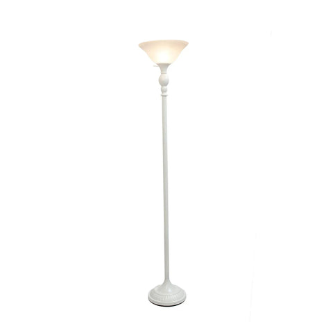 71 Inch Tall Restoration Bronze Torchiere Floor Lamp With Marbelized Amber Glass Shade 3 Way Lighting Uses 100W Equivalent Type A Medium Base Bulb Not Included Some Assembly Required Dope Bronze Amber Finish in white setting