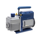 Super Reliable 250 Watt Vacuum Pump Kit For Refrigeration And Ac Work Featuring Precision Cylinder Forced Lube And Easy View Oil Window So You Never Run Dry Side view of 250W vacuum pump with clear oil window.
