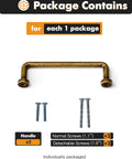 Antique Brass Cabinet Pulls Set 3.78 Inch Center To Center 10 Pack Classic Vintage Drawer Handles with included screws