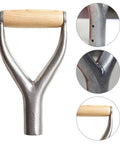 D Grip Shovel Replacement Handle With Wooden Grip For Garden Digging And Raking Tools Heavy Duty Iron And Wood Build 3.1 Cm Inner Diameter