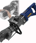 Heavy-Duty 900W Portable Electric Rebar Bender For Fast Hydraulic Bending Of 5/8 Inch Rebar Up To 130 Degrees Angle, showing ergonomic handle and bending mechanism.
