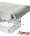 Bolt On Galvanized Steel Chimney Cover For Single Flue With Three Quarter Inch Mesh Fits Outside Clay Flue Tile Nine By Nine Inches Black