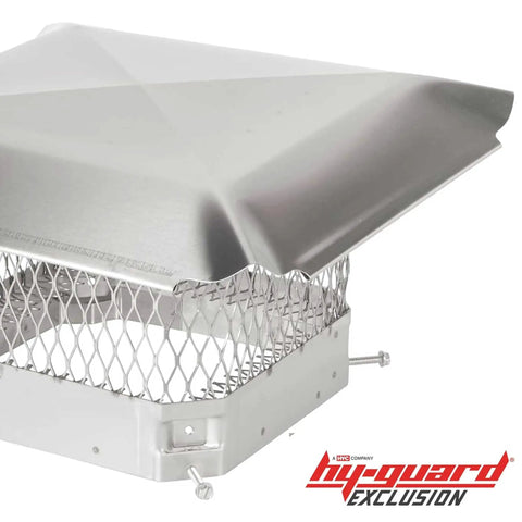 Bolt On Galvanized Steel Chimney Cover For Single Flue With Three Quarter Inch Mesh Fits Outside Clay Flue Tile Nine By Nine Inches Black