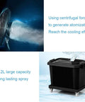 Built Tough Industrial Floor Misting Fan With Auto Swivel Wide Mist Spray And High Output for cooling with large water tank.