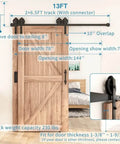 Antique Style Bypass Sliding Wood Barn Door Hardware Kit Black Top Mounted Tracks and Rollers For Double Doors with 78-inch width.
