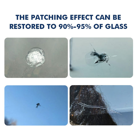 Before and after using Windshield Repair Resin For Cars, Deep Penetrating Auto Glass Repair Fluid With Anti Shear Formula, Quick Fix For Chips, Cracks, and Star Shaped Cracks, Clear Durable Glass Repair That Just Works showcasing restored glass clarity and effectiveness.
