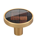 Slick textured wooden cabinet knob with acrylic face and gold base, 1.26 inch for stylish drawer pulls. Kick Up Your Kitchen Game With These Slick Textured Wooden Cabinet Knobs Square Drawer Pulls Featuring No Sweat Dual Screw Setup For Any Wall Or Tile Surface Solid Four Pack Hardware.