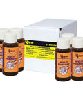 Front view: UVIEW Multi-Purpose Dye bottles (6 x 1 oz) with orange labels; automotive dye set.