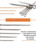 Pro Grade Cotter Pin Clip Fastener Kit With 110 Pieces In Six Sizes For Automotive And Small Engine Repair 304 Stainless Steel Pins In Durable Transparent Storage Box Rustark, various pin sizes shown.