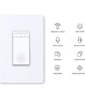 Smooth Hand Swipe Dimming Four Pack Wi Fi Light Knob Single Pole Needs Neutral Wire One To Hundred Percent Range Smart dimmer switch.