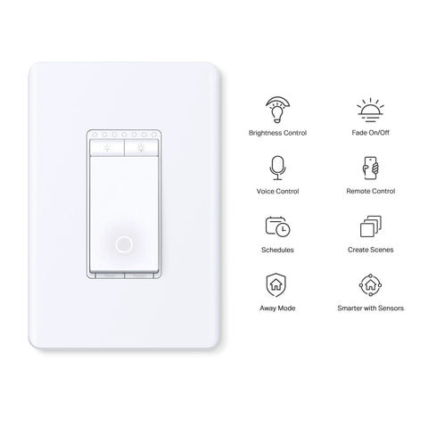 Smooth Hand Swipe Dimming Four Pack Wi Fi Light Knob Single Pole Needs Neutral Wire One To Hundred Percent Range Smart dimmer switch.