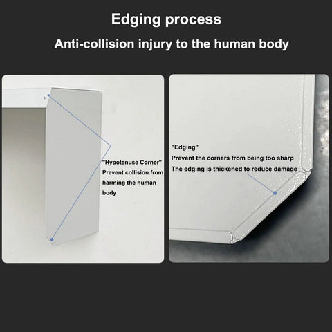 Edging process of Top Shelf EV Charger Cover With Hella Tough Metal Shield, showing anti-collision features and thickened corners.
