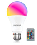 Color Changing Light Bulbs 5W A19 RGB LED With Remote Control and Memory Function 16 Colors 6500K White E26 Screw Base