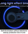 Glow In The Dark Tire Valve Caps Pack Of 12 For Cars, Trucks, SUVs, Motorcycles And Bikes, Fluorescent Blue Illuminated Valve Stems