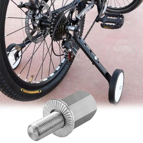 2 Pack Bicycle Axle Extenders 3/8-26 TPI Stainless Steel Extension Bolts With Self Locking Washers on kids bike with training wheels