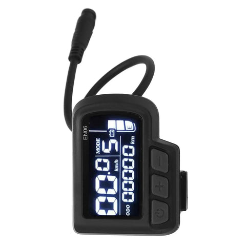 LCD Electric Bike Display Meter With SixPin Wire And Light Connector For 22.2mm Handlebar Compatible With 24V 36V 48V 60V Ebikes Clear High Contrast Readout Premium ABS Panel Lightweight And Durable