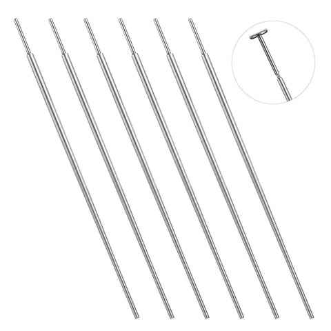 Six Pack 20G Piercing Taper Insertion Tool Set for Flat Back Earrings, stainless steel 0.8mm tapers, side view