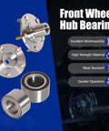Front Wheel Hub Bearing Assembly Fits Civic 2012 2013 2014 2015 1.8L Gas Or 1.5L Electric And Gas Engine Front Left Or Right Matched Wheel Bearing Kit Replace 44600 TR0 A00 NT510089 2 Pack. Features two hubs and bearings, wear-resistant material.