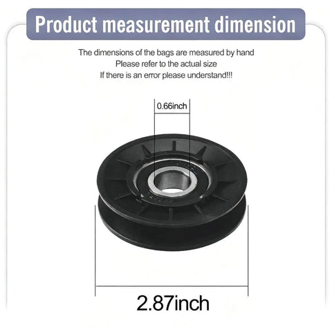 Slick V Idler Pulley Kits That Fix Your John Deere Grass Mower Badly Worn Flat Spools For Models Like LA115 LA135 LA165 And D110 Heavy Duty Gear, 2.87-inch pulley with 0.66-inch bore