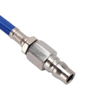 Top Shelf Pneumatic Air Pencil Die Grinder 70000 RPM Rotary Engraving Pen connector with metal fitting and blue hose.