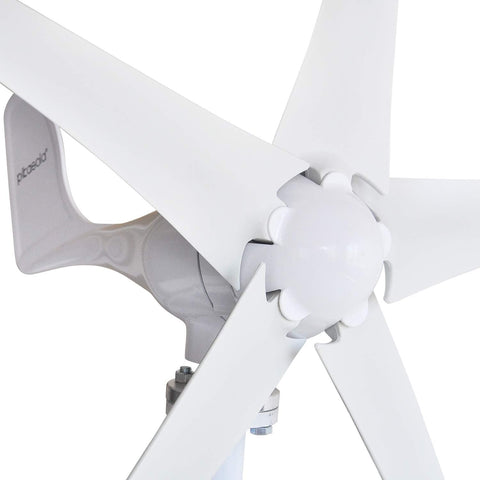 400W 12V Wind Turbine Kit With Five Blades And Charge Controller For Marine RV Or Home Use, close-up of blades and hub