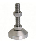 Close-up of Adjustable Leveling Feet Set 4 Pcs Stainless Steel M12x50mm Threads Beefy Heavy Duty Machine and Furniture Feet Silent Wear Resistant