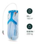 3L Hydration Reservoir For Backpacks With Bite Valve, BPA Free Leakproof Hydration Bladder, QuickConnect And Slide Seal, Trail Ready