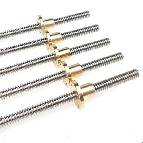 Top Shelf Two Pack Of Eight Millimeter T8 Full Thread Lead Screws Paired With Durable Brass Nuts Delivers Hella Smooth Low Backlash Motion Control For Stepper Motors And Cnc Router Builds