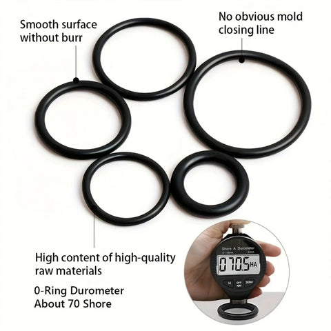 Close-up of 990-Piece Buna-N Nitrile O-Ring Kit With Multiple Sizes For Pressure Washers Auto And Plumbing Repairs.