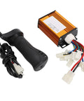 Brushed Electric Bike Controller 36V 1000W With Beefy Heat Dissipation Aluminum Shell and throttle grip, visible connectors