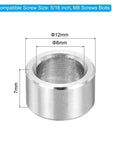 12 Pack M8 Stainless Steel Spacers 8mm ID X 12mm OD X 7mm Length Standoff For Five Sixteenth Inch Or M8 Screws Heavy Duty Metal Spacers
