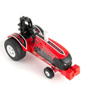 Red Menace One Sixty Fourth Scale Pulling Tractor With Pickup Truck And Trailer Set Diecast Tractor With Rubber Tires