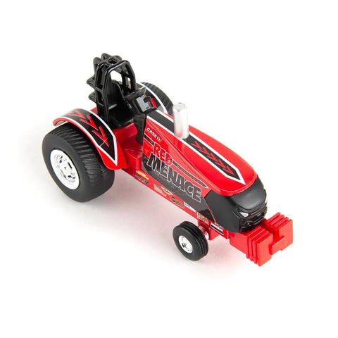 Red Menace One Sixty Fourth Scale Pulling Tractor With Pickup Truck And Trailer Set Diecast Tractor With Rubber Tires