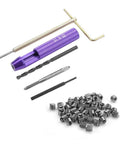 Stainless Steel Thread Repair Insert Kit With Coiled Wire Helical Inserts, 50 Pcs, 8 32UNC X 1.5D, tools and inserts displayed