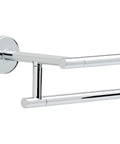 Trinsic 24-Inch Double Wall Mount Towel Bar In Polished Chrome Finish For Bathroom, zinc construction side view