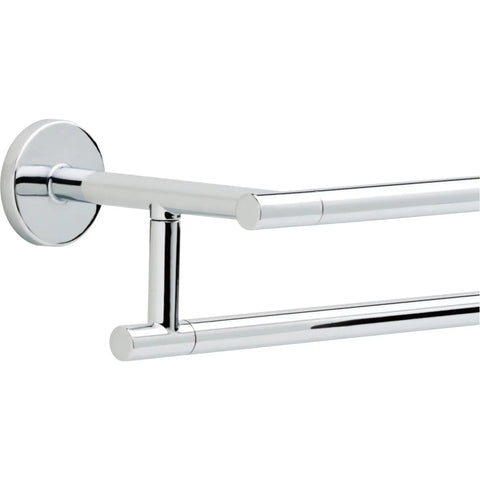 Trinsic 24-Inch Double Wall Mount Towel Bar In Polished Chrome Finish For Bathroom, zinc construction side view