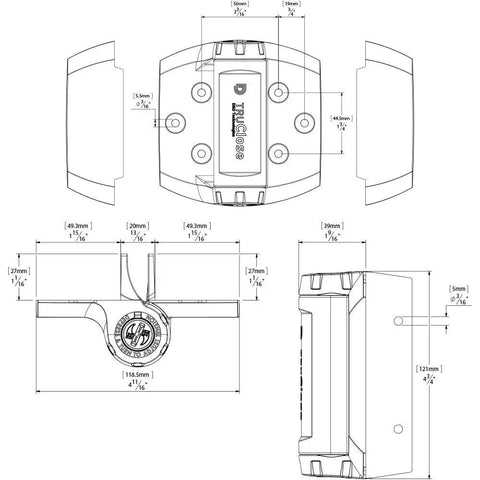 Workhorse Heavy Duty Gate Hinges With No Sweat Tension Adjustment For Pool Safety And High Traffic Fences technical drawing with dimensions