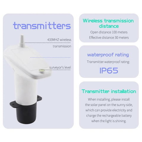 No Fuss Ultrasonic Water Level Monitor with Digital Readout and High Sensitivity Sensor transmitter details