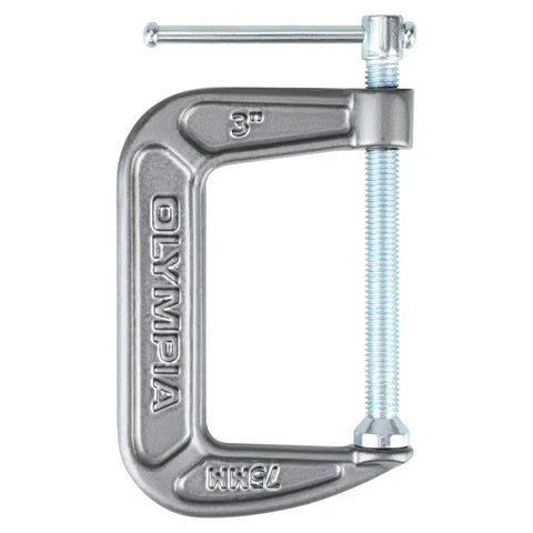 Heavy Duty Cast Iron C Clamps Set For Woodworking And Metalworking, 3 Inch Jaw Opening showing steel construction