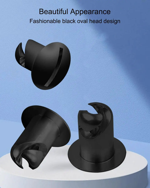 Slick Aluminum Quarter Turn Fasteners With Oval Knobs For Quick Release Panel Mounting, black oval head design in multiple angles.