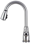 RV Non Metallic Pull Down Kitchen Sink Faucet With Detachable Sprayer Brushed Satin Nickel Finish Single Lever Handle Aerated And Spray Streams No Fuss Install