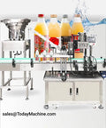 Pro Grade Automatic Liquid Filling Machine For Detergent Shampoo And Cosmetic Lotion Bottles Built Tough, with liquid-filled bottles on a conveyor.