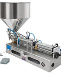 Heavy Duty Pneumatic Paste And Liquid Filling Machine Horizontal Bottle Filler with stainless steel frame and volume control.