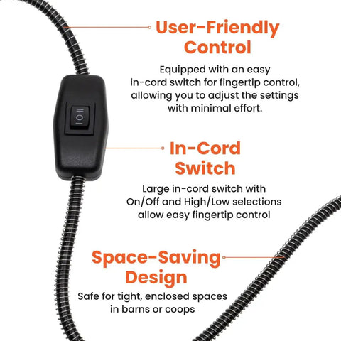 User-friendly in-cord switch for New And Improved Flat Panel Space Heater For Home And Office Portable 150W Heater