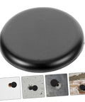 Wall Hole Patch Cover With Double Sided Adhesive Quick Fix For Drywall Holes Self Adhesive Wall Hole Filler in black, shown on various surfaces