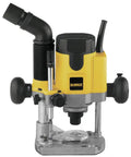 Pro Grade Workhorse Two Horsepower Plunge Router With Slick Ten Amp Electronic Variable Speed Motor with metal base and adjustable depth.