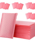 Pink Bubble Mailers 60 Pack Self Seal Padded Shipping Bags 11x15 plus 4 inch cushion envelopes in a stack