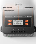 60A MPPT Solar Charge Controller With Auto Sensing 12V 24V 36V 48V, 200VDC Max PV Input, LCD Display front view